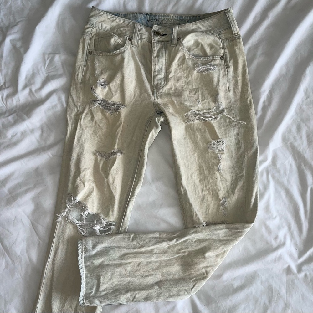 American Eagle boyfriend jeans.